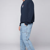 OLI - Loose Fit Pant with Adjustable Hems - Dark Stone Denim