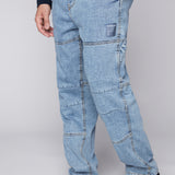 OLI - Loose Fit Pant with Adjustable Hems - Dark Stone Denim