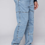 OLI - Loose Fit Pant with Adjustable Hems - Dark Stone Denim