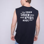 Vision Street Wear Muscle Deep Armhole Vintage Poster Prints Black