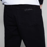 BOYCHIK RELAXED WIDE RAW DENIM PANT - BLACK RINSE WASH