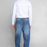 BOYCHIK RELAXED WIDE RAW DENIM PANT - DARK VINTAGE BLUE WASH