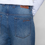 BOYCHIK RELAXED WIDE RAW DENIM PANT - DARK VINTAGE BLUE WASH