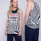 Vision Street Wear Tank Top Spiral Box Logo Ivory
