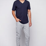 JAGGER - Jogger en Maille Point de Rome 5 Poches - Gris Chiné