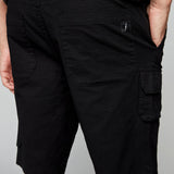 JUDE - Mens Multi Cargo Ripstop Shorts - Black - DENIM SOCIETY