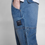 OLI RELAXED WIDE RAW DENIM PANT – DARK VINTAGE BLUE WASH