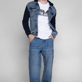 OLI RELAXED WIDE RAW DENIM PANT – DARK VINTAGE BLUE WASH