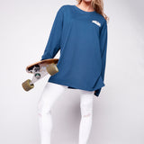 Skull Bone Print Long Sleeves - Navy