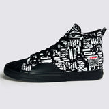 Canvas High Top Sneakers - Black Vision AOP