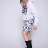 Vision Street Wear Aop Newspaper Shorts Ivory