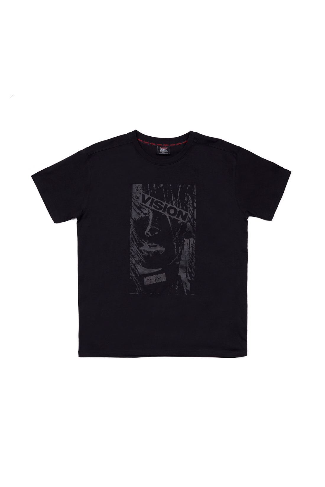 Vision Street Wear Face Print Logo T-Shirt Black