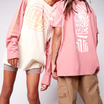 Vision Street Wear Fisheye Large Logo Print T-Shirt Bone & Dusty Rose