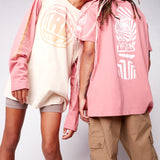 Vision Street Wear Fisheye Large Logo Print T-Shirt Bone & Dusty Rose